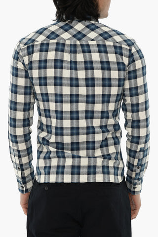 Camicia a Quadri con Colletto Button-Down