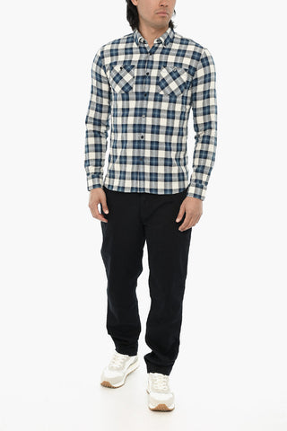 Camicia a Quadri con Colletto Button-Down