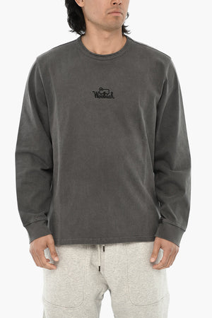 Long-Sleeve Crewneck T-Shirt with Faded Effect