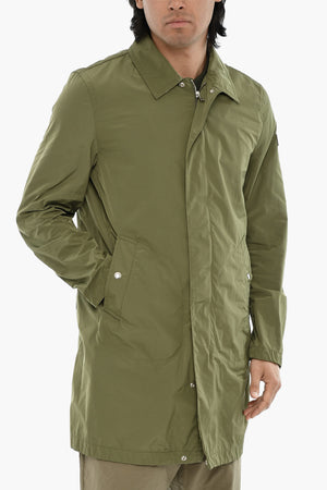 Solid-Color Coat with Concealed Closure