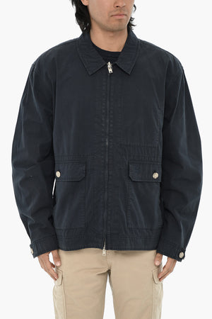 Leichtes Baumwoll-Overshirt mit Reißverschluss