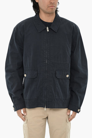 Leichtes Baumwoll-Overshirt mit Reißverschluss
