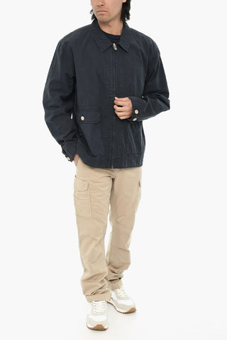 Leichtes Baumwoll-Overshirt mit Reißverschluss
