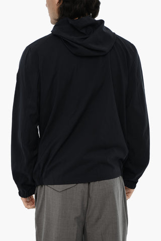 Virgin Wool Windbreaker with Hood