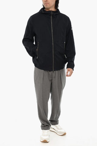 Virgin Wool Windbreaker with Hood