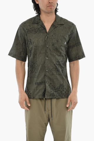 Camicia a Fantasia a Maniche Corte con Taschino