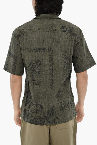 Camicia a Fantasia a Maniche Corte con Taschino