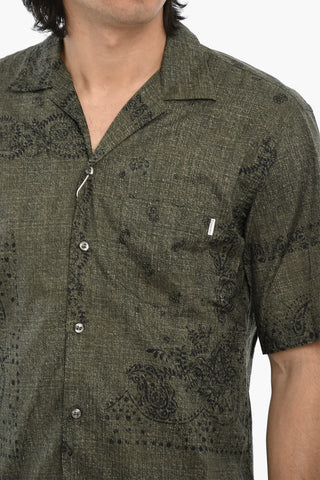 Camicia a Fantasia a Maniche Corte con Taschino