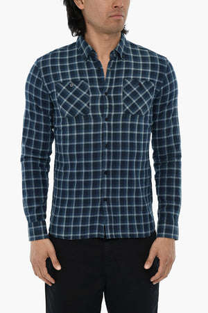 Checked Shirt with Button-Down Collar