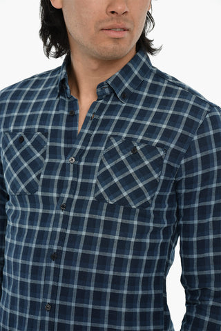 Checked Shirt with Button-Down Collar