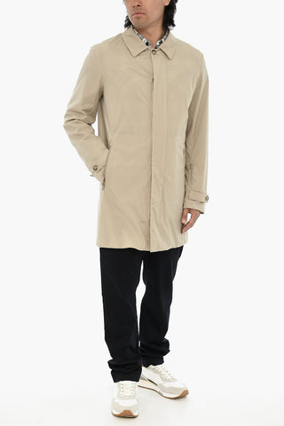 Stretch Nylon Coat with Concealed Closure