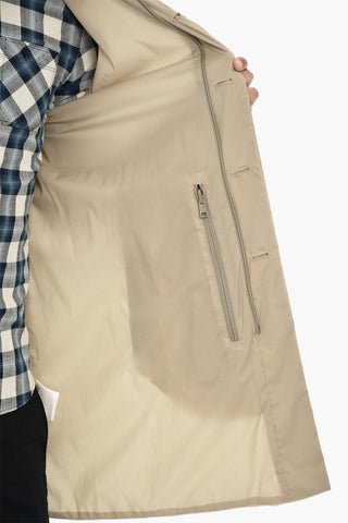 Stretch Nylon Coat with Concealed Closure