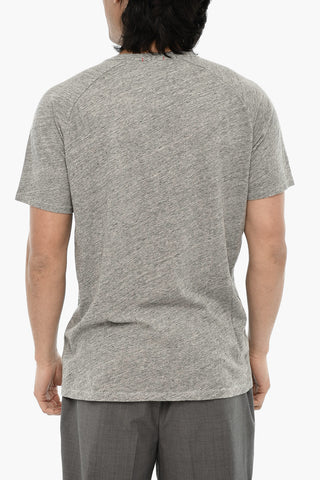 T-Shirt Girocollo in Tinta Unita con Taschino