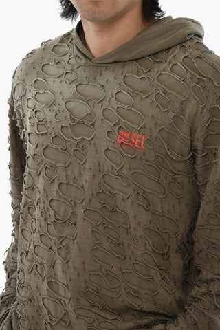 T-Shirt T-CRANE Cotton-Jersey with Vintage Effect and Hood