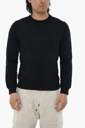 Rundhals-Sweatshirt aus Baumwollmischung mit gesticktem Logo