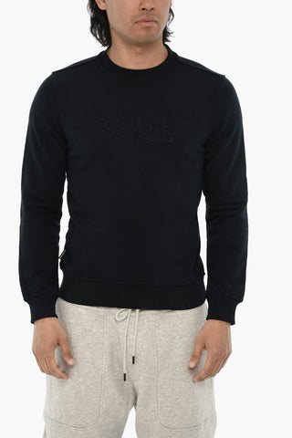 Rundhals-Sweatshirt aus Baumwollmischung mit gesticktem Logo