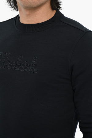 Rundhals-Sweatshirt aus Baumwollmischung mit gesticktem Logo