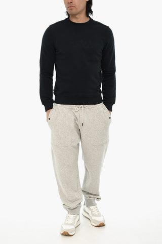Rundhals-Sweatshirt aus Baumwollmischung mit gesticktem Logo