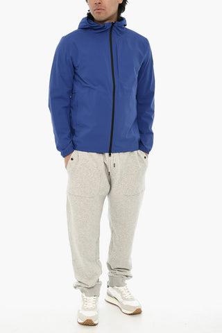 Solid-Color Windbreaker with Hood