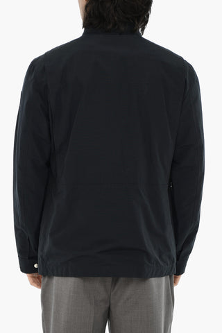 Solid-Color Utility Jacket with Removable Hood