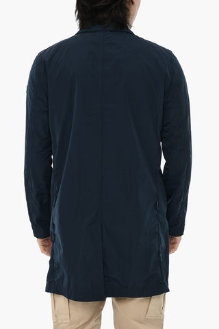 Cappotto in Tessuto Tecnico con Chiusura a Scomparsa
