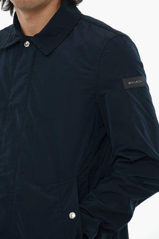 Cappotto in Tessuto Tecnico con Chiusura a Scomparsa