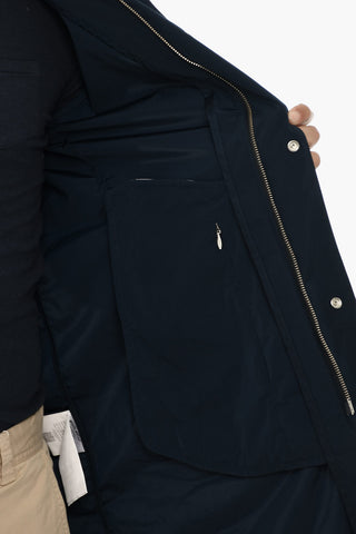 Cappotto in Tessuto Tecnico con Chiusura a Scomparsa