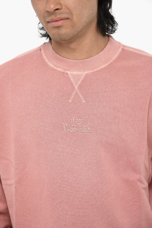 Felpa Girocollo in Cotone Garzato con Logo Ricamato