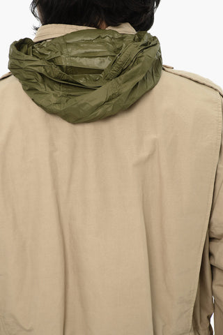 Giubbotto Utility in Misto Cotone con Cappuccio Estraibile