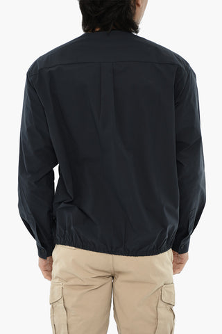 Solid Overshirt HIGH AERATION with Front Button Closure