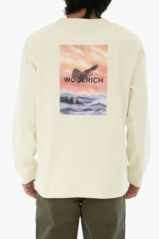 Long-Sleeve Crewneck T-Shirt with Back Print