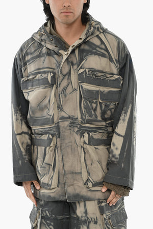 Utility-Jacke J-CADMUS aus Baumwollmischung mit Kapuze