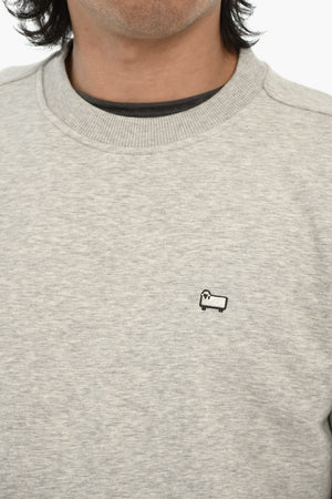 Organic Cotton Crewneck Sweatshirt with Embroidery