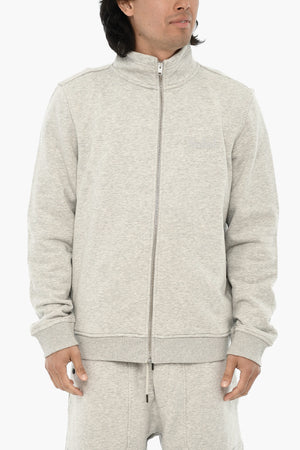Brushed Cotton-Blend Full-Zip Sweatshirt