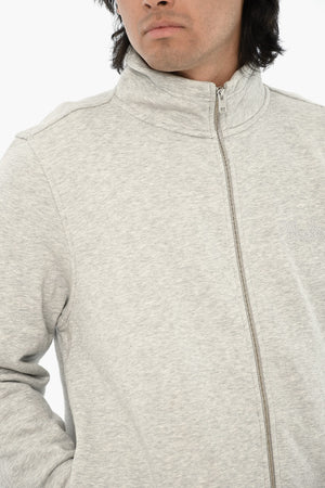 Brushed Cotton-Blend Full-Zip Sweatshirt