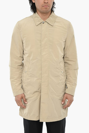 Solid Technical Fabric Coat With Concealed Closure
