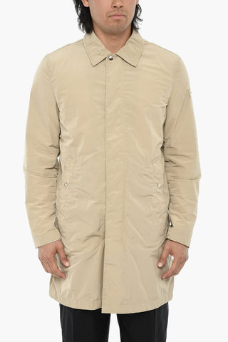 Solid Technical Fabric Coat With Concealed Closure