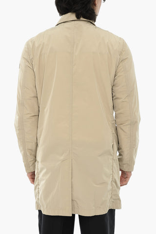 Solid Technical Fabric Coat With Concealed Closure