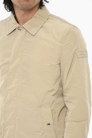 Solid Technical Fabric Coat With Concealed Closure