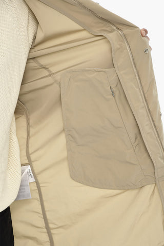 Solid Technical Fabric Coat With Concealed Closure