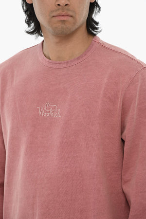 Langarm-T-Shirt mit Rundhalsausschnitt und Delavé-Effekt, mit gesticktem Logo