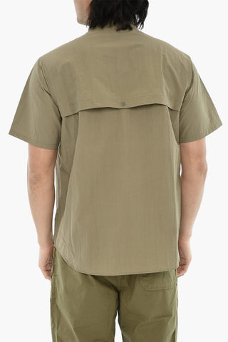 Camicia in Nylon a Maniche Corte con Doppio Taschino