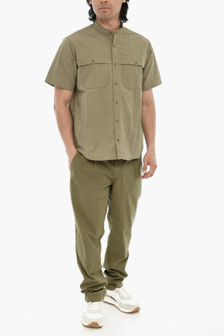 Camicia in Nylon a Maniche Corte con Doppio Taschino