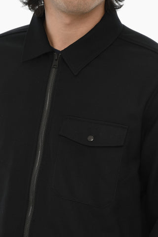 Virgin Wool Overshirt with Zip Closure