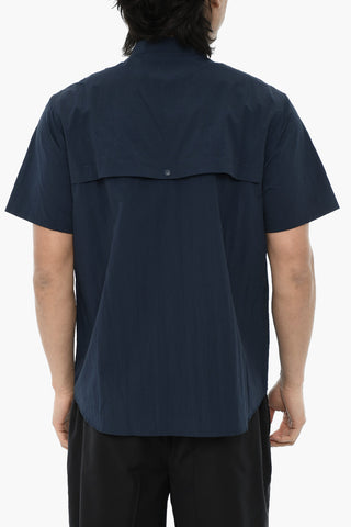 Camicia in Nylon a Maniche Corte con Doppio Taschino