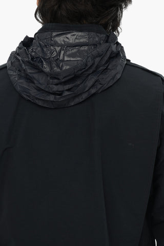 Giubbotto Utility in Misto Cotone con Cappuccio Estraibile