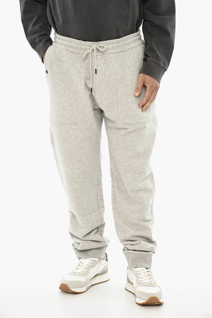 Solid-Color Brushed Cotton-Blend Joggers