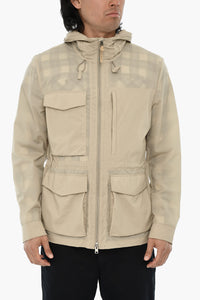 Giubbotto Utility in Nylon Stretch con Cappuccio