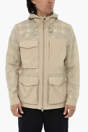 Nylon-Stretch-Utility-Jacke mit Kapuze