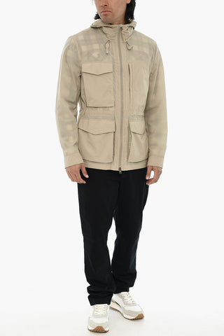 Nylon-Stretch-Utility-Jacke mit Kapuze